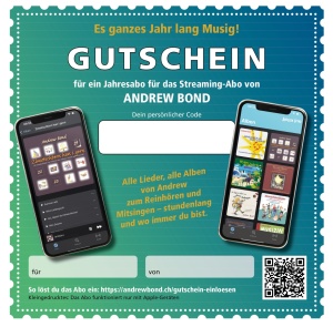 GUTSCHEIN für Andrew Bond Streaming-Abos & Musik App